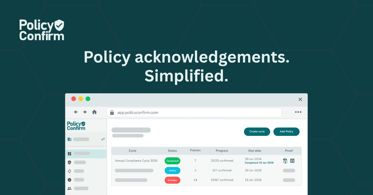 Policy Confirm – Policy acknowledgement software